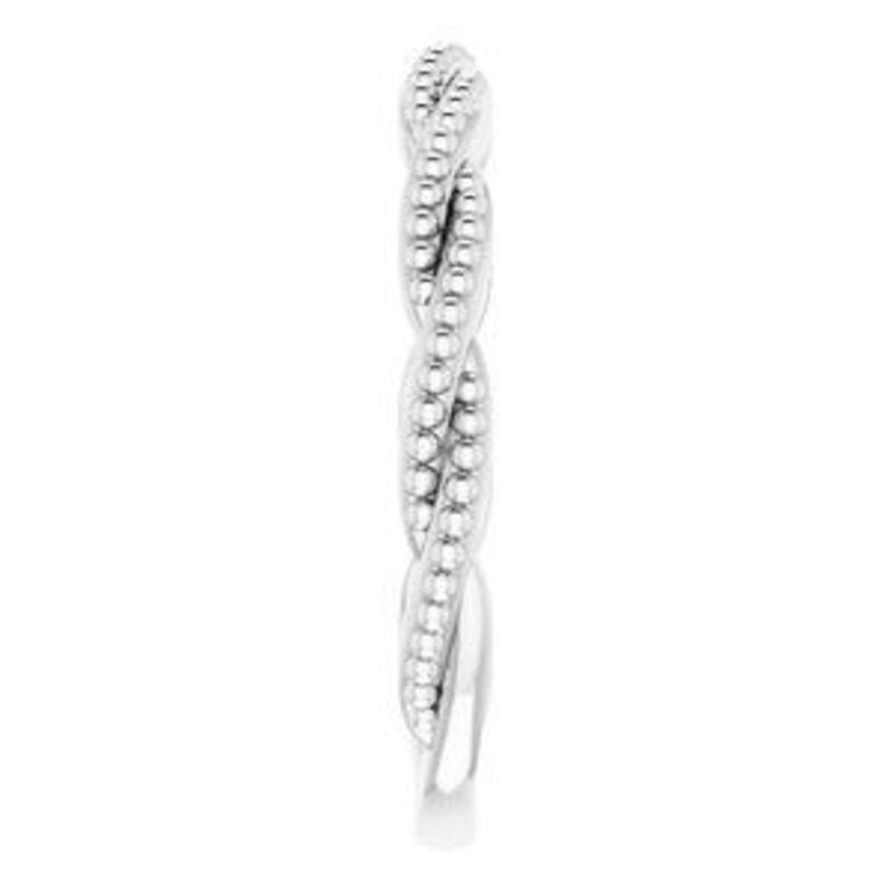 Sterling Silver Stackable Twisted Beaded Ring - image 4